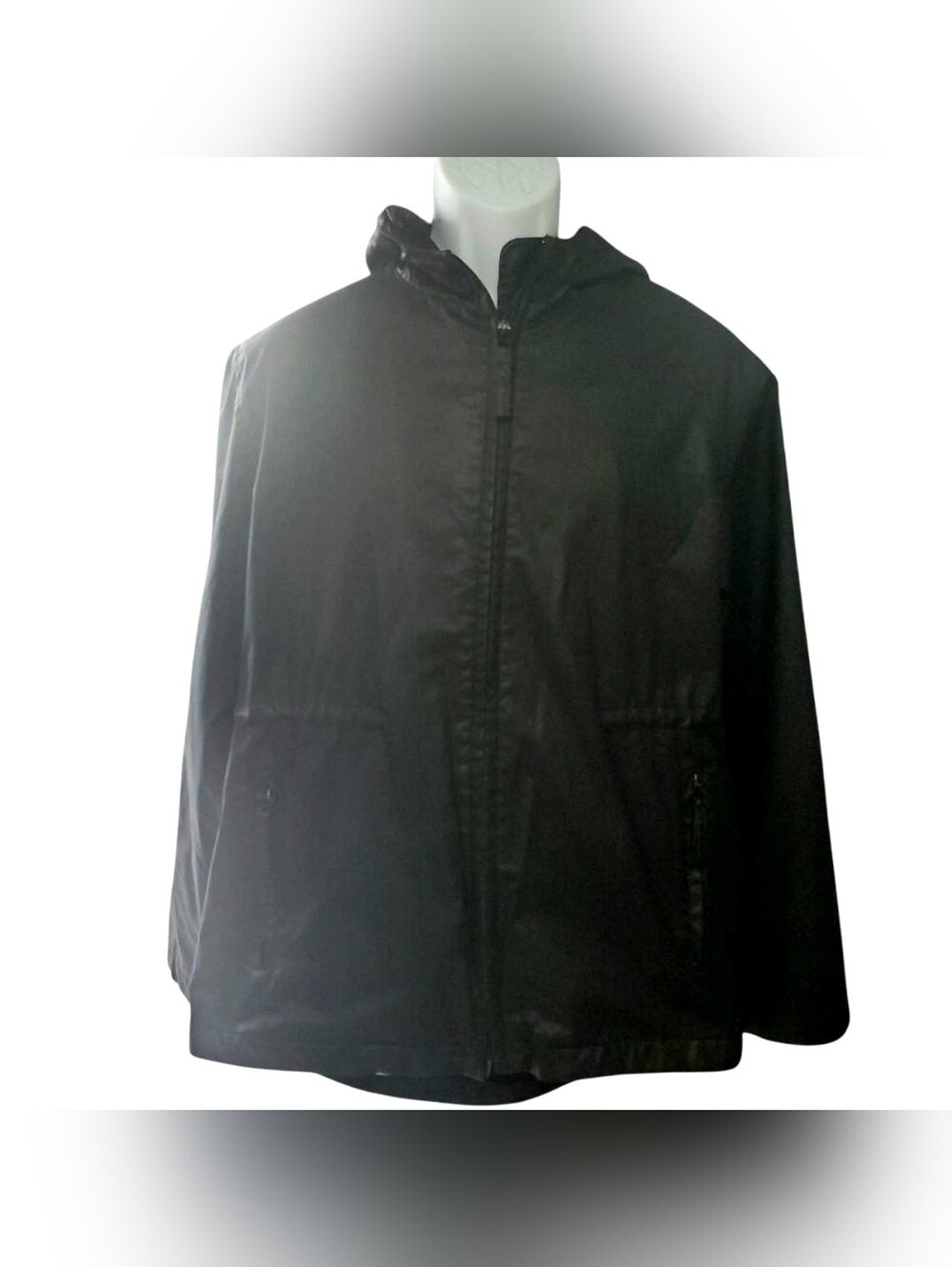 Vintage 90s Gap Jacket Mens Large Black Hooded Full Zip Fleece Interior Gorpcore